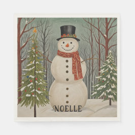 Guardanapo De Papel Cena de Neve Personalizada de Frosty
