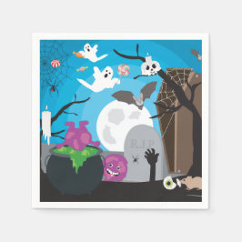 Guardanapo De Papel Cena do Monstro das Halloween