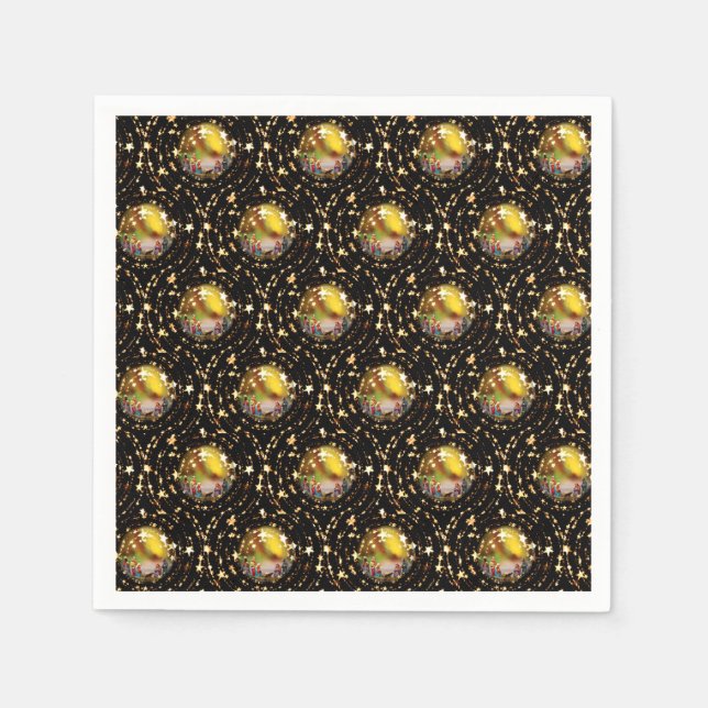 Guardanapo De Papel Cena Natal Crib Natividade Balões estrelados (Frente)