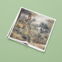 Cenário botânico de zebras e leões em oásis