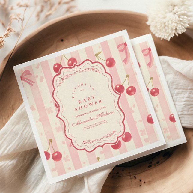 Guardanapo De Papel Cereja de coquete giro no Chá de fraldas superior (Criador carregado)