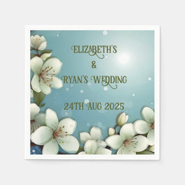 Guardanapo De Papel Cereja Whimsical floresce com Sparkles (Frente)