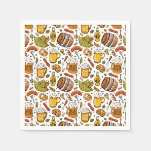 Guardanapo De Papel Cerveja de Oktoberfest, festiva alemã, e enchidos
