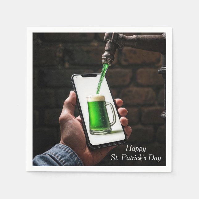 Guardanapo De Papel Cerveja Verde do Dia de São Patrício (Frente)