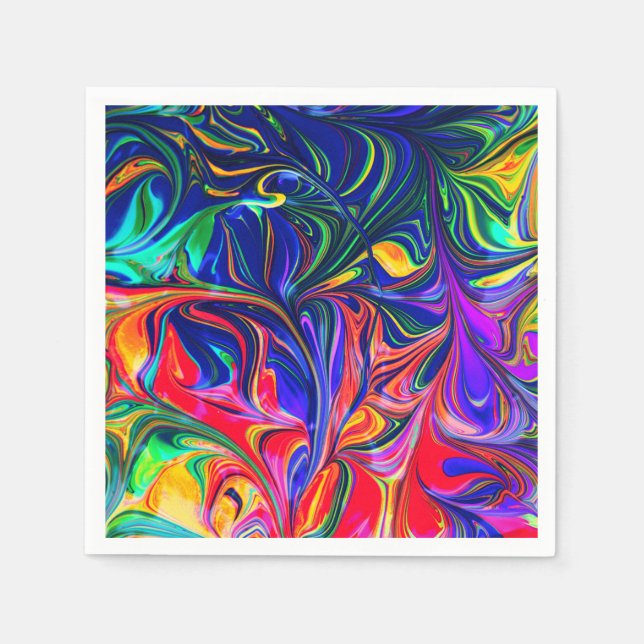 Guardanapo De Papel Cetro Brilhante de Redemoinho de Arco-Íris (Frente)