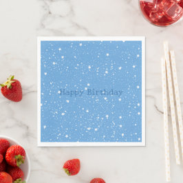 Guardanapo De Papel Céu Branco Azul de Estrelas de Aniversário