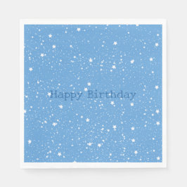 Guardanapo De Papel Céu Branco Azul de Estrelas de Aniversário