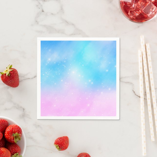 Guardanapo De Papel Céu com Gradiente Pastel Rosa e Azul (Insitu)