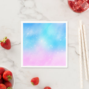 Guardanapo De Papel Céu Gradiente de Pastel Rosa e Azul