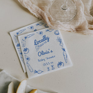 Guardanapo De Papel Chá Azul Desenhado Vegie Baby Boy Cultivado Localm