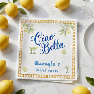 Guardanapo De Papel Chá Bella limão italiano Chuveiro de Noiva Amalfi