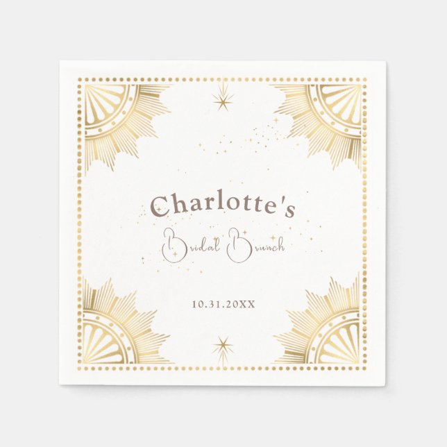 Guardanapo De Papel Chá Celestial Sun e Moon Bridal Brunch (Frente)