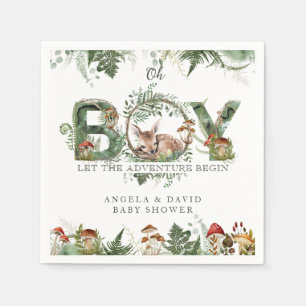 Guardanapo De Papel Chá da Adventure Woodland Mushroom Fern Baby Boy