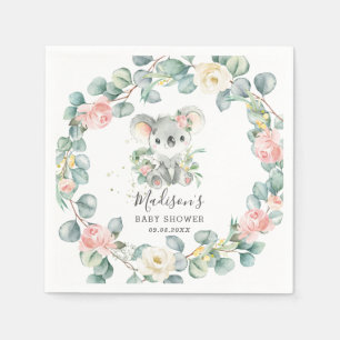 Guardanapo De Papel Chá de Aniversário do Floral Greenery Koala Baby