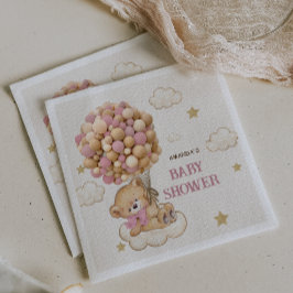 Guardanapo De Papel Chá de Bear Rosa, Balões Rosa, Bebê