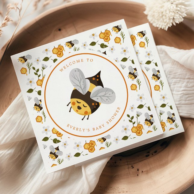 Guardanapo De Papel Chá de Bebê Abelha Fofa Bumblebee (Criador carregado)