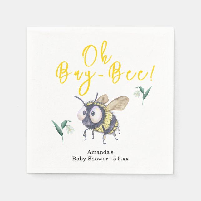 Guardanapo De Papel Chá de Bebê Abelha Mel (Frente)