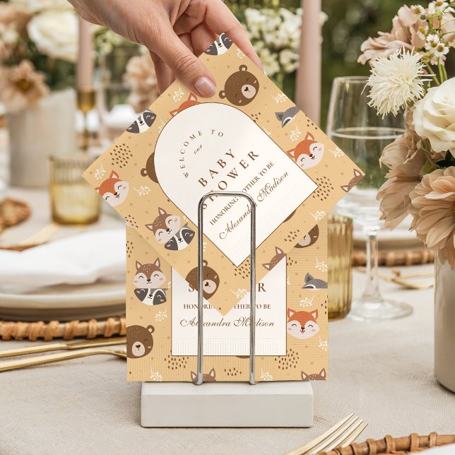 Guardanapo De Papel Chá de Bebê Animais da Floresta Aconchegante (Criador carregado)