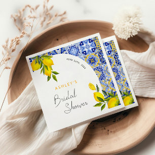 Guardanapo De Papel Chá de Bebê Arco Boho Mediterrâneo Limão