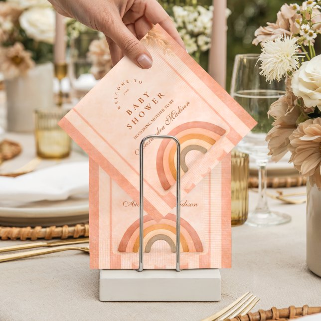 Guardanapo De Papel Chá de Bebê Arco-Íris Boho Deserto Quente (Criador carregado)