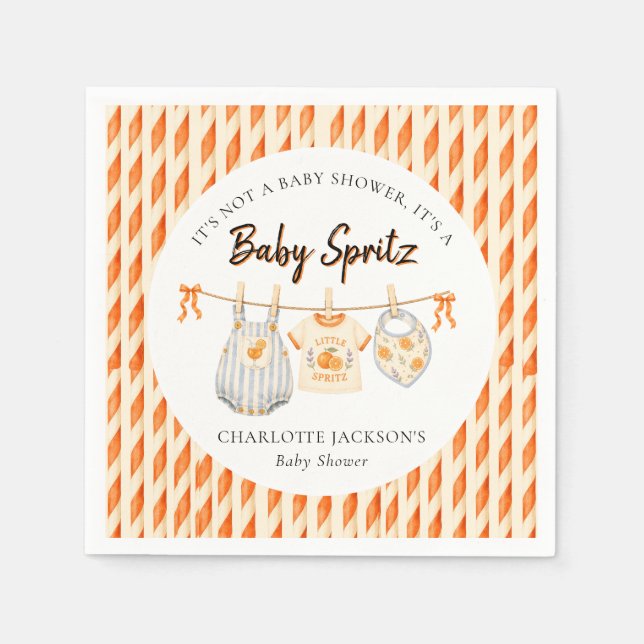 Guardanapo De Papel Chá de Bebê Baby Spritz Laranja Cítrico Fofo  (Frente)