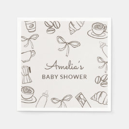 Guardanapo De Papel Chá de Bebê Bebe Brown Bow 