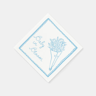 Guardanapo De Papel Chá de Bebê Bebê em Flor Desenhado à Mão no Mercad