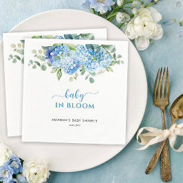 Guardanapo De Papel Chá de Bebê Blue Hydrangea Baby em Flor