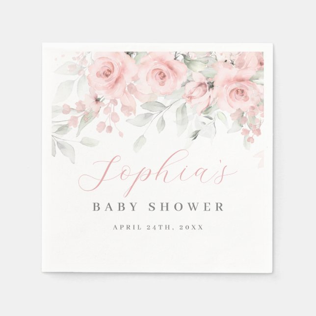 Guardanapo De Papel Chá de Bebê Blush Bloom (Frente)