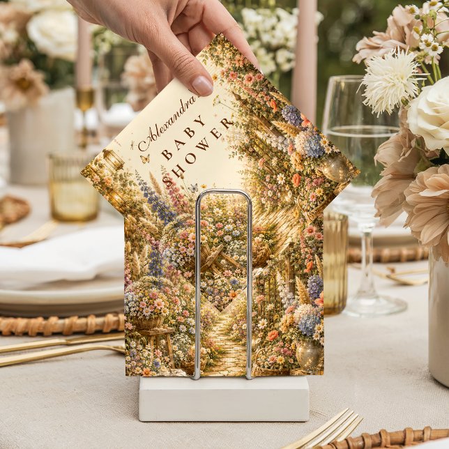 Guardanapo De Papel Chá de Bebê Boho Flor Silvestre Atemporal (Criador carregado)