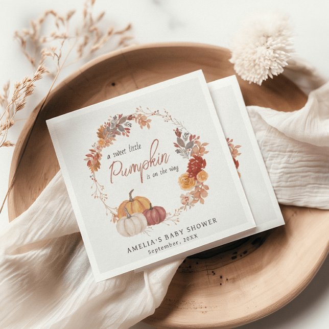 Guardanapo De Papel Chá de Bebê Boho Little Pumpkin Gênero Neutro (Criador carregado)