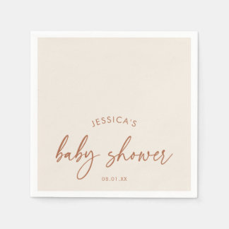 Guardanapo De Papel Chá de Bebê Boho Minimalista Moderno de Outono