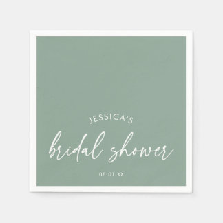 Guardanapo De Papel Chá de Bebê Boho Minimalista Verde Sage
