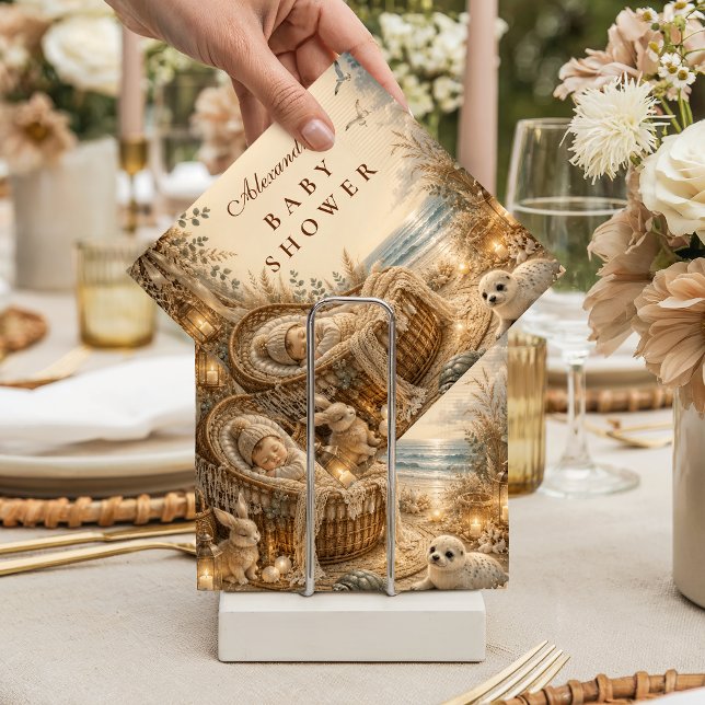 Guardanapo De Papel Chá de Bebê Boho Praia Encantada (Criador carregado)