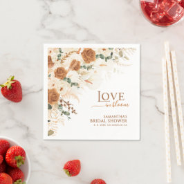 Guardanapo De Papel Chá de Bebê Boho Terracotta Love in Bloom Nupcial