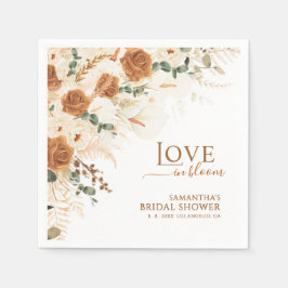 Guardanapo De Papel Chá de Bebê Boho Terracotta Love in Bloom Nupcial