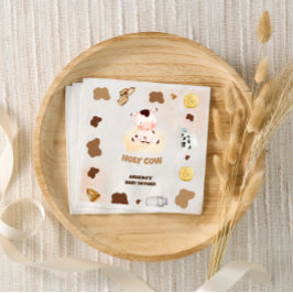 Guardanapo De Papel Chá de Bebê Boho Vaca Neutro