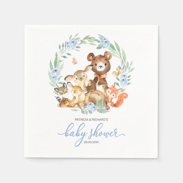 Guardanapo De Papel Chá de Bebê Boho Woodland com Verduras (Frente)