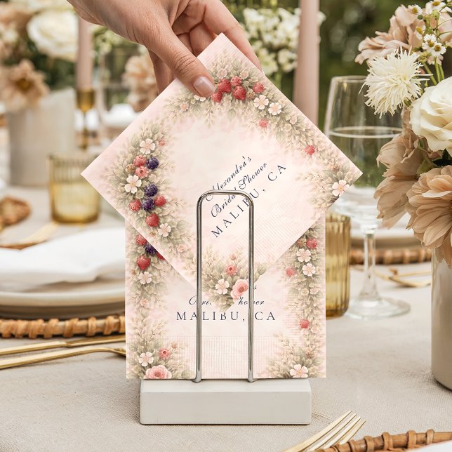 Guardanapo De Papel Chá de Bebê Botânico Blush Berry (Criador carregado)