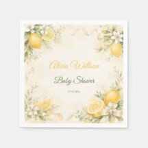 Chá de Bebê Botânico de Limão Elegante
