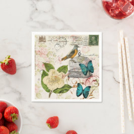 Guardanapo De Papel Chá de Bebê Botânico Francês Country Vintage Paris