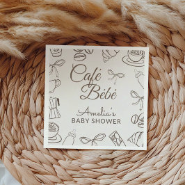 Guardanapo De Papel Chá de Bebê Cafe Bebe Arco Caprichoso 
