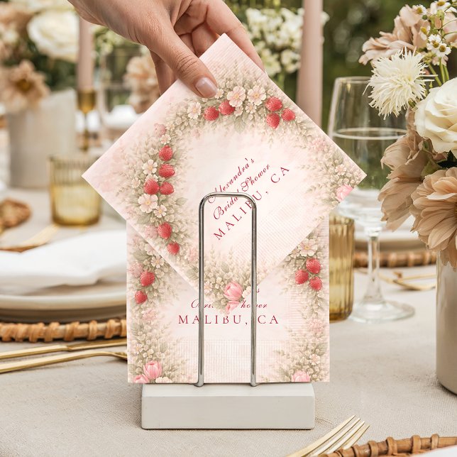 Guardanapo De Papel Chá de Bebê Casamento Morango Apaixonado (Criador carregado)