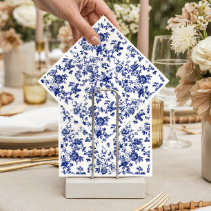 Guardanapo De Papel Chá de Bebê Cavalo de Balanço com Laço Azul Toile 