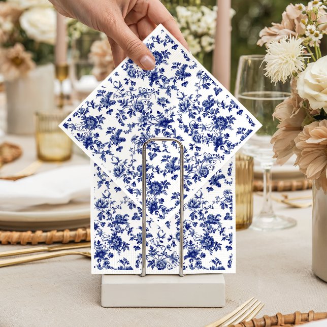 Guardanapo De Papel Chá de Bebê Cavalo de Balanço com Laço Azul Toile  (Criador carregado)