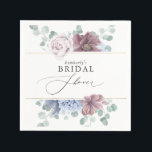 Guardanapo De Papel Chá de Bebê Chá de Noiva Floral Azul Poeira Rosa<br><div class="desc">guardanapos de flores rosa e azul empoeirado</div>