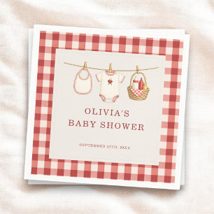 Guardanapo De Papel Chá de Bebê Co-ed Baby-Q Xadrez Vermelho