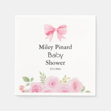 Chá de Bebê com Laço Rosa e Floral