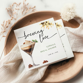 Guardanapo De Papel Chá de Bebê com Martini Espresso em Aquarela