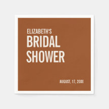 Chá de Bebê com Tipografia Simples de Terracota